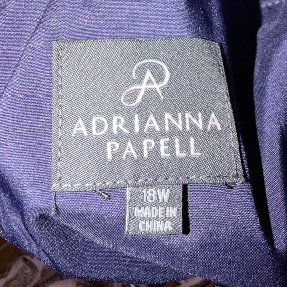 Adrianna Papell size 18w Navy Blue Long Sleeve Dress - Picture 4 of 4